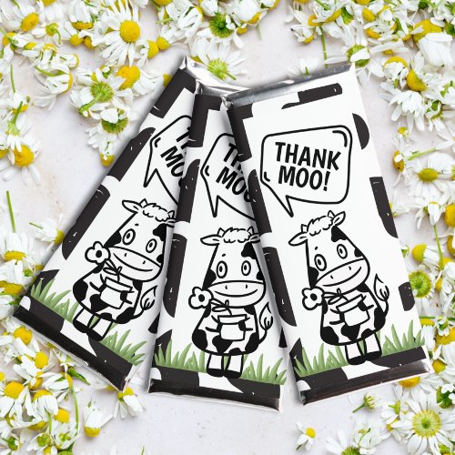 Thank Moo Cow Themed Thank You Personalized Hershey Bar Favors