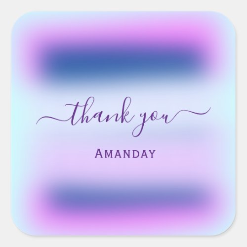 Thank Name Dusty Holographic  Bridal Sweet16th Square Sticker