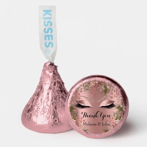 Thank Name Floral Drip Sweet 16th Bridal Rose Pink Hersheys Kisses