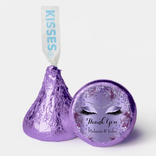 Thank Name Floral Drip Sweet 16th Bridal Violet  Hersheys Kisses