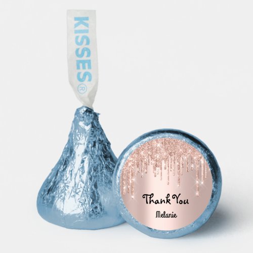 Thank Name Glitter Drips Silver Sweet 16th Blue Hersheys Kisses