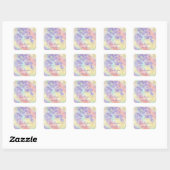 Thank Name Holograph Floral Glitter Dusty Lavender Square Sticker (Sheet)