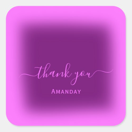 Thank Name Pink Makeup Artist Small Business Berry Square Sticker