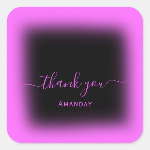 Thank Name Pink Makeup Artist Small Business Square Sticker