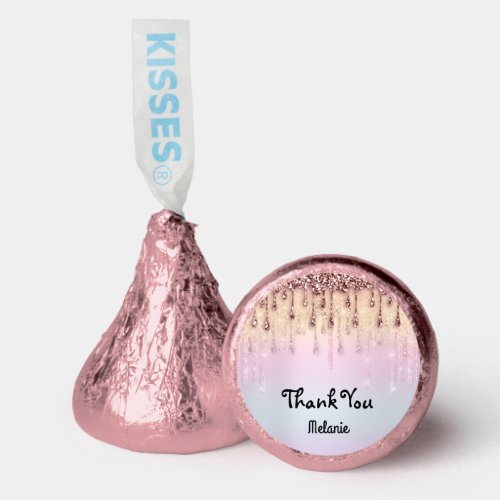 Thank Name Rose Gold Sweet 16th Bridal Shower Hersheys Kisses