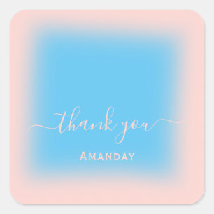 Thank Name Rose Ocean Pastel Bridal Sweet16 Square Sticker
