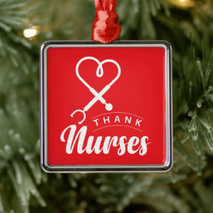 Thank Nurses Metal Ornament