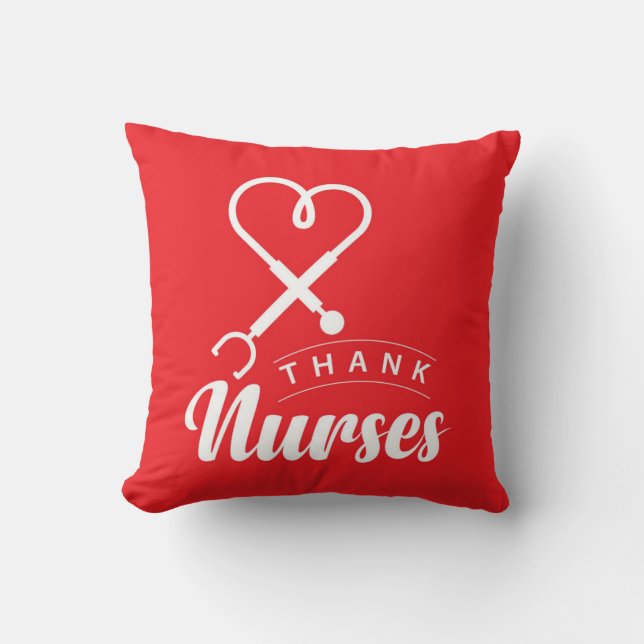 Thank Nurses Throw Pillow (Front)