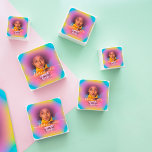 Thank Photo Blue Pink Holograph Birthday Favor Square Sticker<br><div class="desc">Discover the enchanting charm of the "Thank Photo Blue Pink Holograph Birthday Favor Square Sticker" from Zazzle, a delightful way to add a personal touch to any birthday celebration. These stickers feature a mesmerizing holographic background that shifts between cool blues and soft pinks, creating a visually stunning effect that captivates...</div>