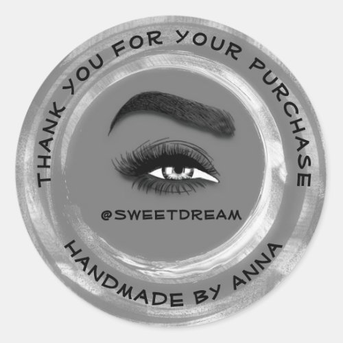 Thank Shopping Makeup Artist Lash Cleaner Gray  Classic Round Sticker