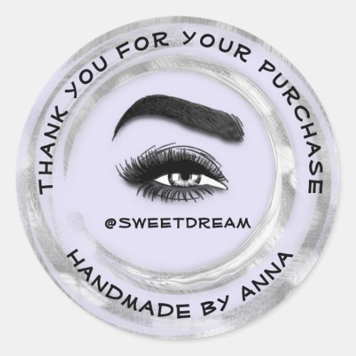 Thank Shopping Makeup Artist Lash Cleaner Purple Classic Round Sticker