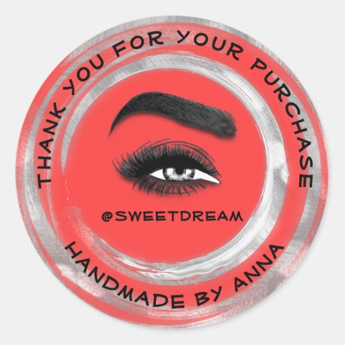 Thank Shopping Makeup Artist Lash Cleaner Red Classic Round Sticker
