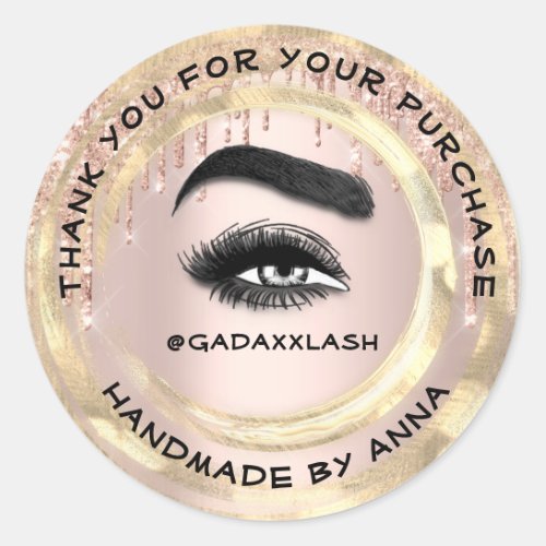 Thank Shopping Makeup Artist Lash Cleaner Rose Classic Round Sticker