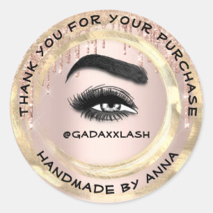 Thank Shopping Makeup Artist Lash Cleaner Rose Classic Round Sticker