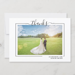 Thank Typography Photo Personalized Wedding Card