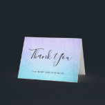 THANK U Purple Turquoise Bat Mitzvah Paint  Thank You Card<br><div class="desc">Elegant "Thank You" design with turquoise & blue faux glitter paint and custom Thank You text. Impress your family and friends with this stylish and modern design. Fully customizable! Easy to use and easy to personalize. Order Today!</div>