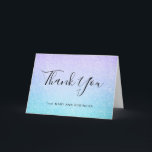 THANK U Purple Turquoise Bat Mitzvah Paint  You Card<br><div class="desc">Elegant "Thank You" design with turquoise & blue faux glitter paint and custom Thank You text. Impress your family and friends with this stylish and modern design. Fully customizable! Easy to use and easy to personalize. Order Today!</div>