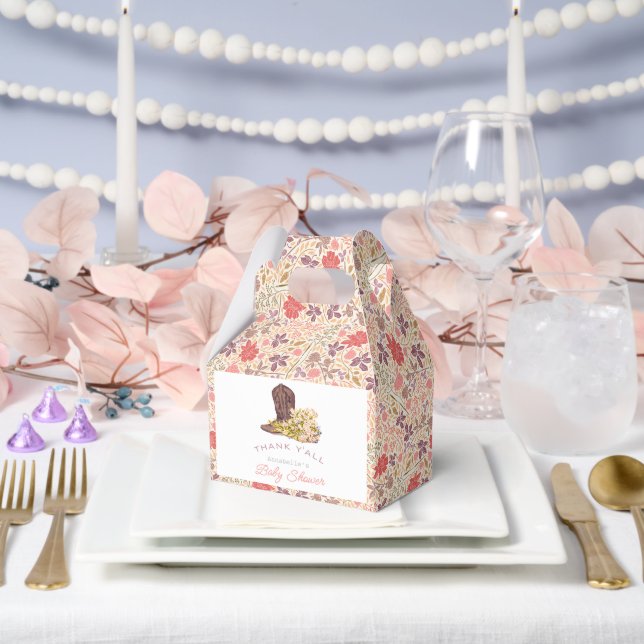 Thank Y'all Cowboy Boot & Bouquet Baby Shower Favor Boxes (Wedding)