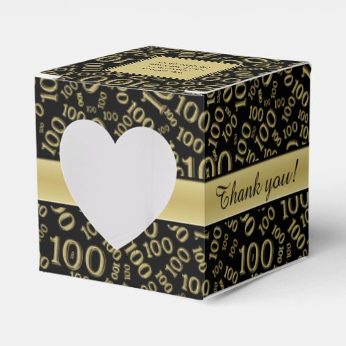 Thank you 100th Birthday Party GoldBlack Theme Favor Boxes
