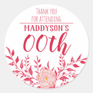 Thank You 18th 21st 30th 40th 50th 60th 70th Classic Round Sticker