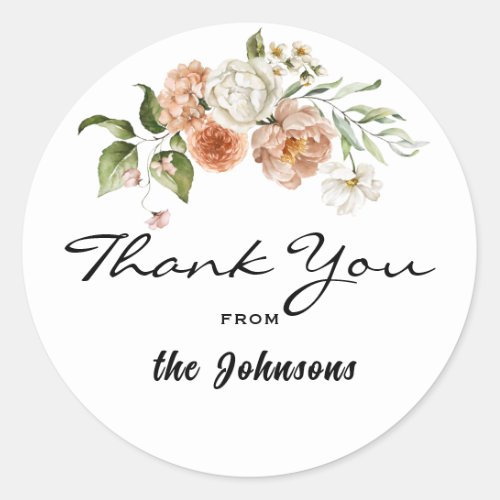 Thank You 15_in Envelope or Shower Favor 20 Classic Round Sticker