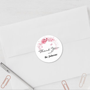 Thank You, 1.5-in Pink Envy or Shower Favor (20) Classic Round Sticker