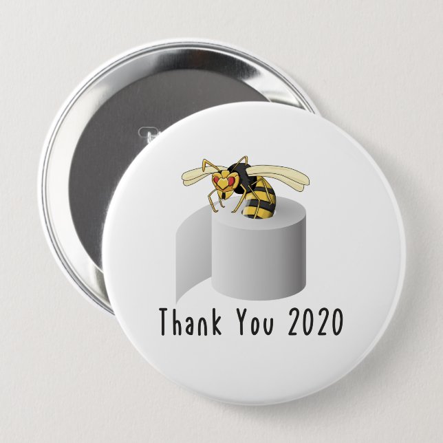 Thank you 2020 Murder Hornet Button (Front & Back)