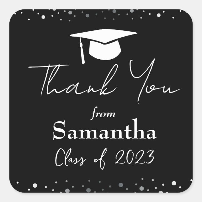Thank You 2024 Graduation  Square Sticker (Front)