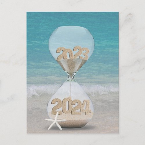 Thank You 2024 New Year Hourglass Holiday Postcard