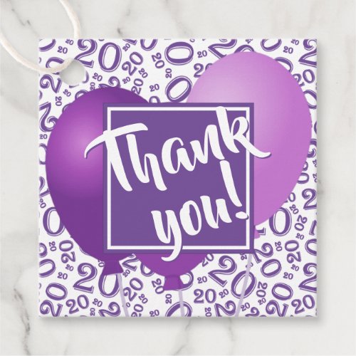 Thank You 20th Purple Random Number Pattern 20 Fav Favor Tags