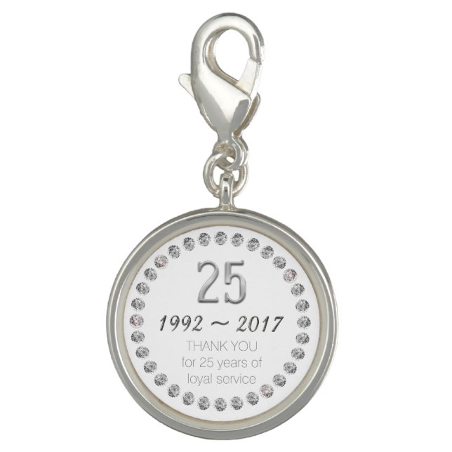 Thank You 25th Anniversary Employee Work Charm (Front)