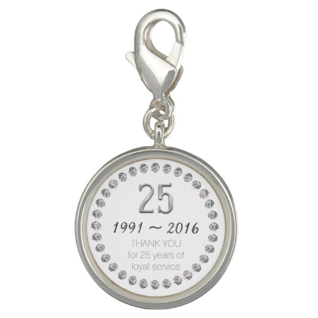 Thank You 25th Anniversary Employee Work Charm (Front)