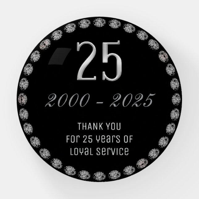 Thank You 25th Jubilee Anniversary Employee Work Paperweight (Front)