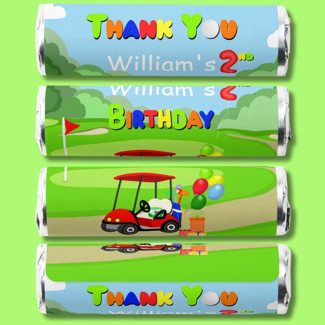 Thank You 2nd Birthday Red Golf Cart Boy's Breath Savers® Mints (Creator Uploaded)