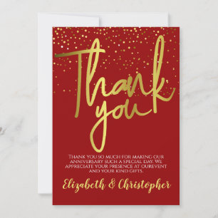 Thank You 40th Anniversary Red Gold Card