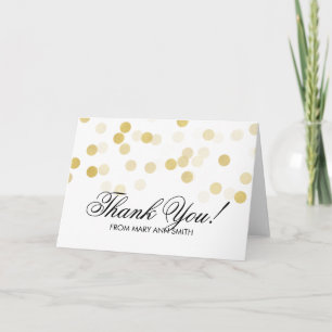 "Thank you" 40th Birthday Gold Foil Glitter Lights Thank You Card