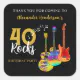 Thank You 40th birthday Guitar Rocks 40 Square Sticker | Zazzle