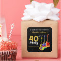 Thank You 40th birthday Guitar Rocks 40 Square Sticker | Zazzle
