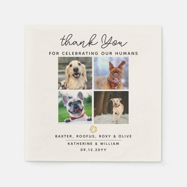 Thank You 4 Pet Photos Wedding Napkin (Front)