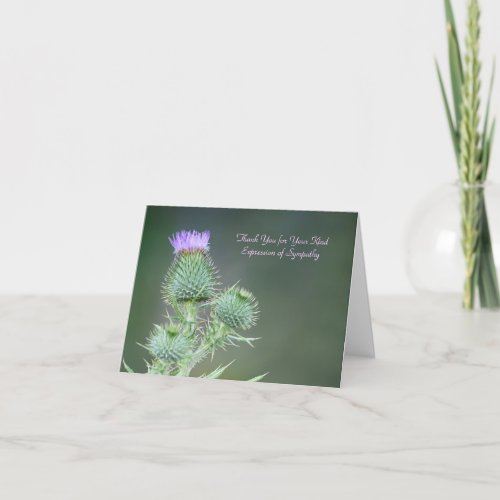 Thank You 4 Sympathy Pink Purple Floral Note Card