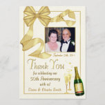 Thank You 50th Anniversary Gift - Flat photo card<br><div class="desc">Perfect way to thank your guests ... add your favorite photo or group shot from the happy event, then customize your name. You can use the text provided or replace it with your own personal message of thanks. Can also be customized for Birthday Thank You cards, Retirement Party Thank You,...</div>