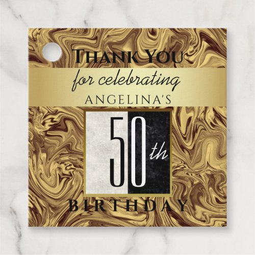 Thank You 50th Birthday Chic Favor Tags