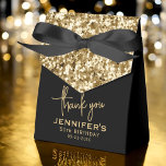 Thank You 50th Birthday Gold Glitter Monogram  Favor Boxes<br><div class="desc">Express your gratitude in style with the Thank You Birthday Gold Glitter Monogram Script Favor Boxes. Featuring a shimmering gold glitter design with an elegant monogram script, these favor boxes add a luxurious touch to any birthday celebration. Perfect for holding small treats, gifts, or keepsakes, they make a stunning addition...</div>