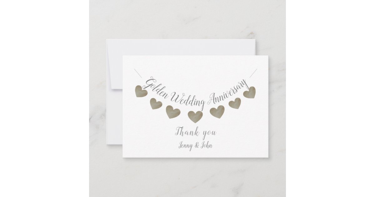 Thank you 50th Golden Wedding anniversary card