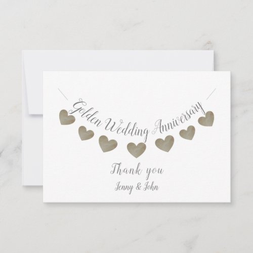 Thank you 50th Golden Wedding anniversary card