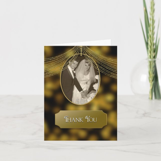Thank You, 50th Wedding Anniversary, Photo Insert Thank You Card (Front)