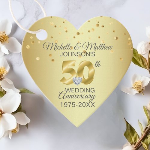 Thank You 50th Year Golden Wedding Anniversary Favor Tags