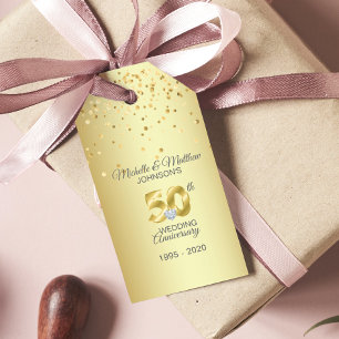 Thank You 50th Year Golden Wedding Anniversary Gift Tags