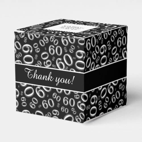 Thank You 60th Number Pattern BlackWhite Favor Boxes