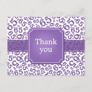 Thank You 65 Number Pattern Purple/White Postcard